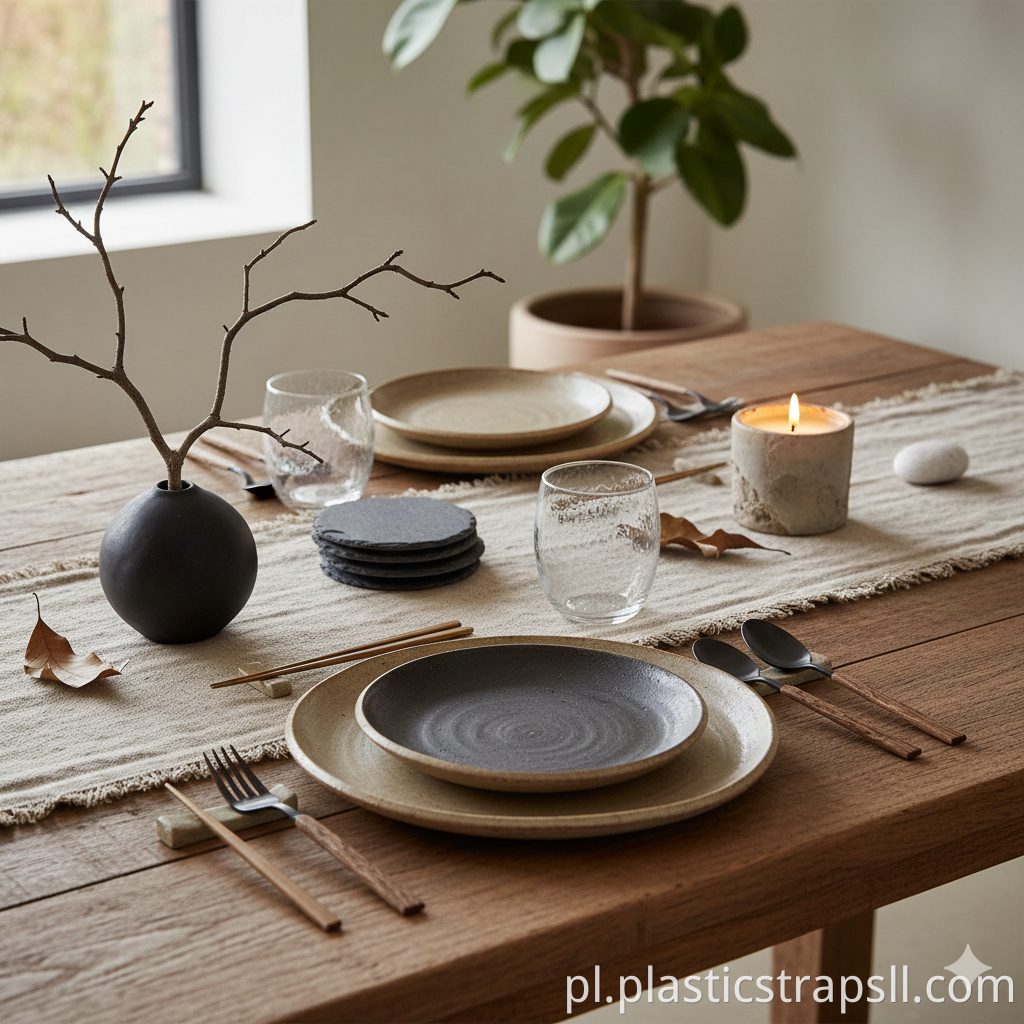 A wabi-sabi style/handcrafted quality dinner party